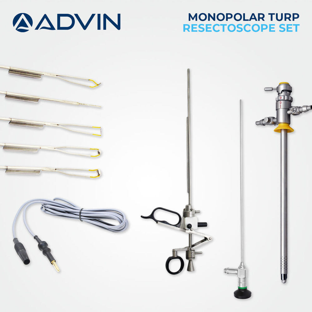 Monopolar TURP Resectoscope SET - PVC Plastic, 3m Cable Length, Gray Color | Advanced Electrical Wire Loop, Continuous Irrigation, 360-Degree Movement