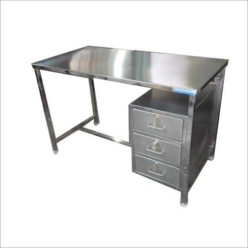 Stainless Steel Table with 3 Drawers