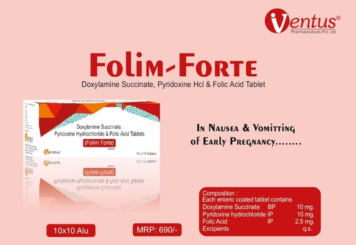 DOXYLAMINE SUCCINATE PYRIDOXINE HCL FOLIC ACID By VENTUS PHARMACEUTICALS PRIVATE LIMITED