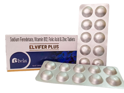 Sodium Feredetate 231 mg eq. to Elemental Iron 33 mg Vitamin B12 15 mcg Folic Acid 1.5 mg Zinc 7.5 mg Tablets