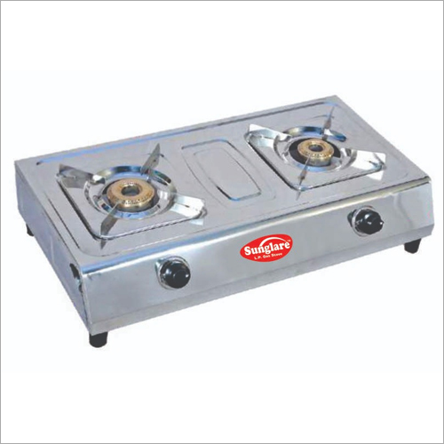 SS Square Two Burner Gas Stove