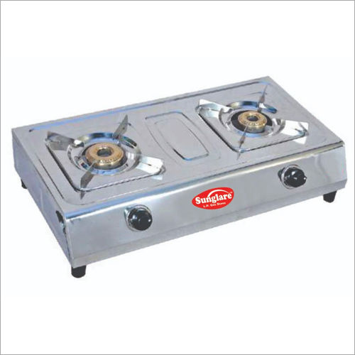 SS Square Two Burner Gas Stove