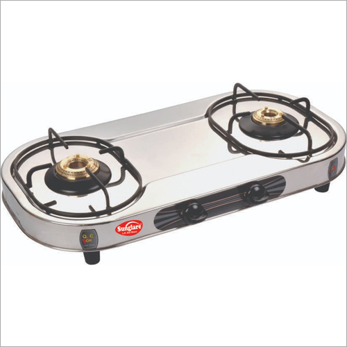 SS Oval Shaped Two Burner Gas Stove
