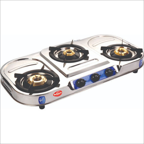 SS Matt Finish Three Burner Gas Stove