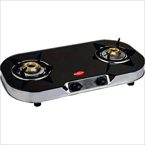 Full Black Body Crystal Glass Two Burner Gas Stove