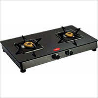 Square  Crystal Glass Two Burner Gas Stove