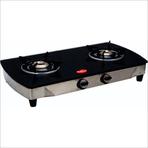 High Fuel Efficient Crystal Glass Two Burner Gas Stove