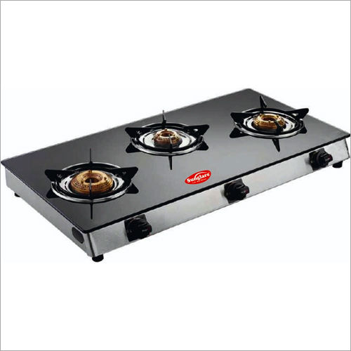 Three Burner Black Gas Stove