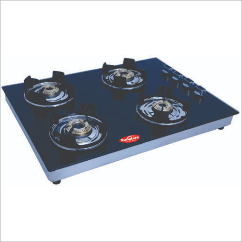 Crystal Glass Classic Four Burner Hob Top Gas Stove