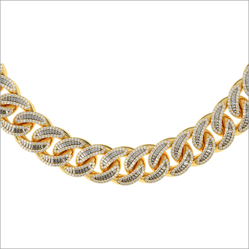 12mm Diamond Baguette Cuban Chain