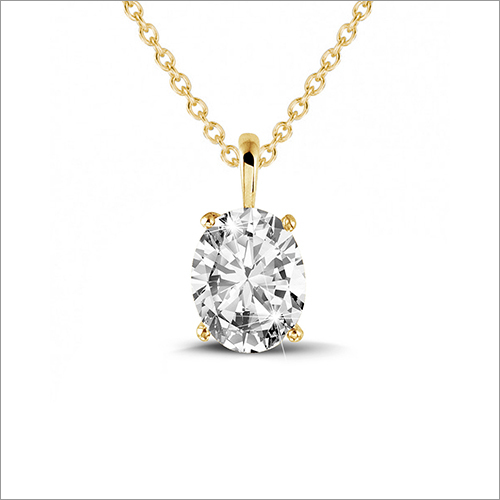 SOLITAIRE Oval Diamond Pendant