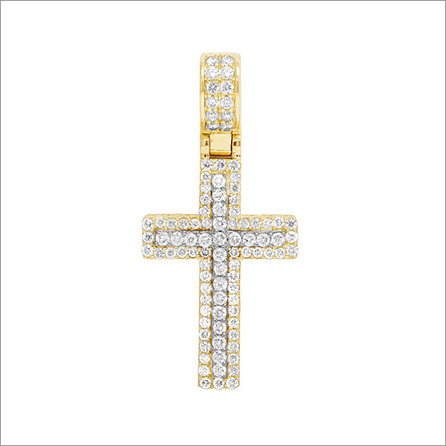 Round Diamond Cross Pendant