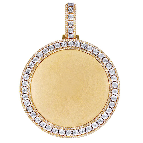 Mens 10K Yellow Gold Memory Frame Real 1 Row Diamond