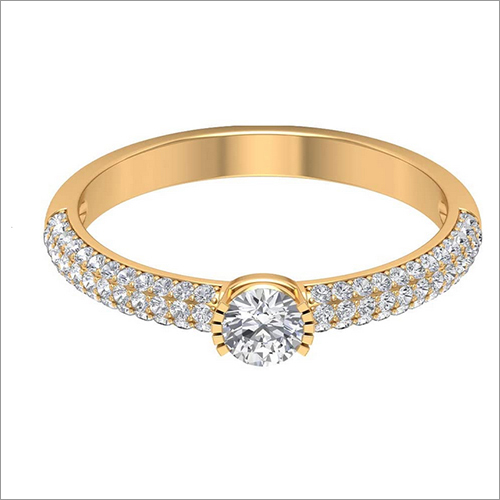 14K Ladies Yellow Gold Diamond Engagement Ring