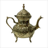 Gold Plated Finish Brass Metal Moroccan Tea Pot