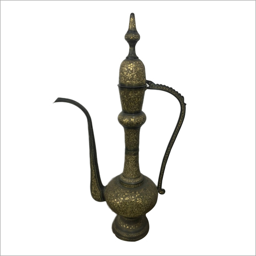 Indian Arabic Brass Finish Engraving Aftaba