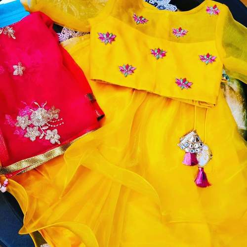 Kids Organza Tissue Lehnga