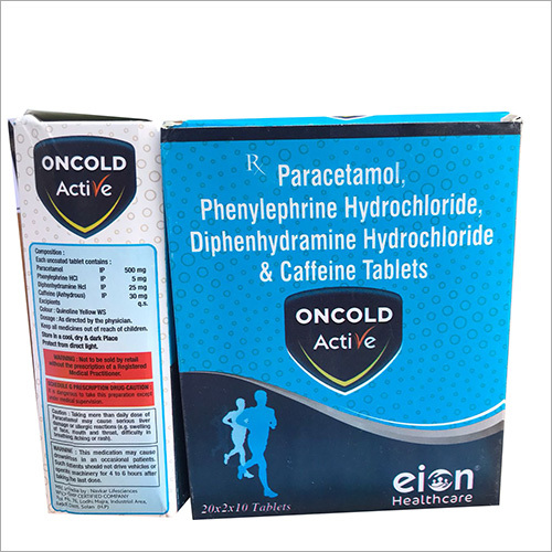 Paracetamol,Phenylephrine Hydrochloride, Diphenhydramine Hcl And Caffeine Tablet General Medicines