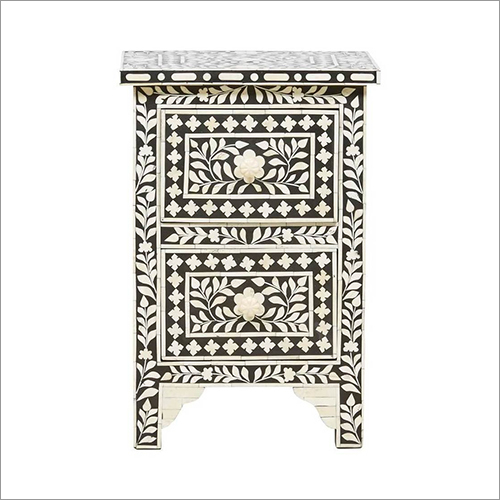 Small Floral Bedside - Wooden Design, Modern Indian Style with Elegant Floral Patterns