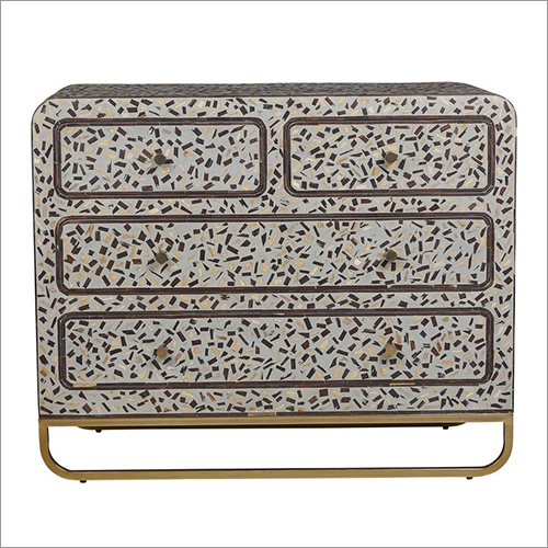 Durable 4 Drawer Terrazzo Commode