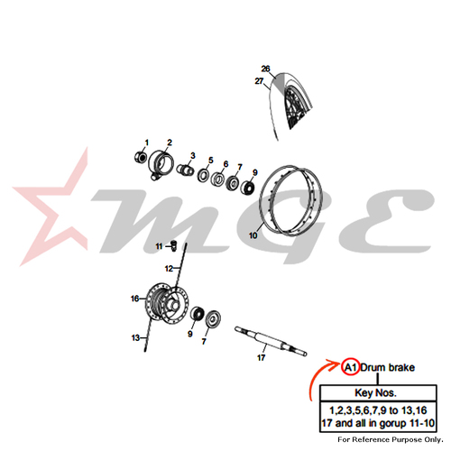 Front Wheel Assembly For Royal Enfield - Reference Part Number - #143966