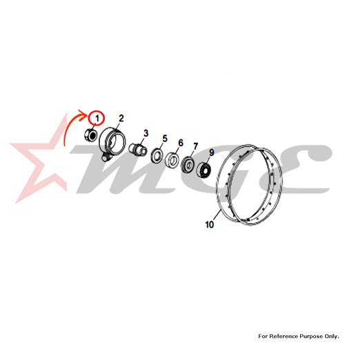Nut For Royal Enfield - Reference Part Number - #586066/A, #124334/3