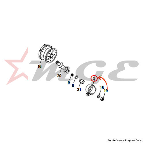 Speedo Hub Drive Assembly For Royal Enfield - Reference Part Number - #560524/B