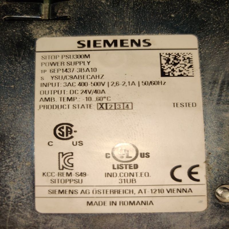 SIEMENS 6EP1437-3BA10 POWER SUPPLY