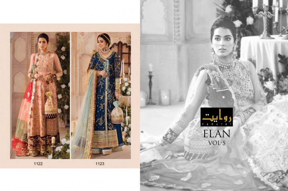 Rawayat Elan Vol-5 Georgette Pakistani Heavy Salwar Suits Catalog
