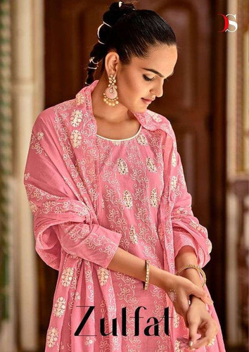 Deepsy Zulfat Pure Lawn Hand Embroidery Wirk Ethni Wear Suits Catalog