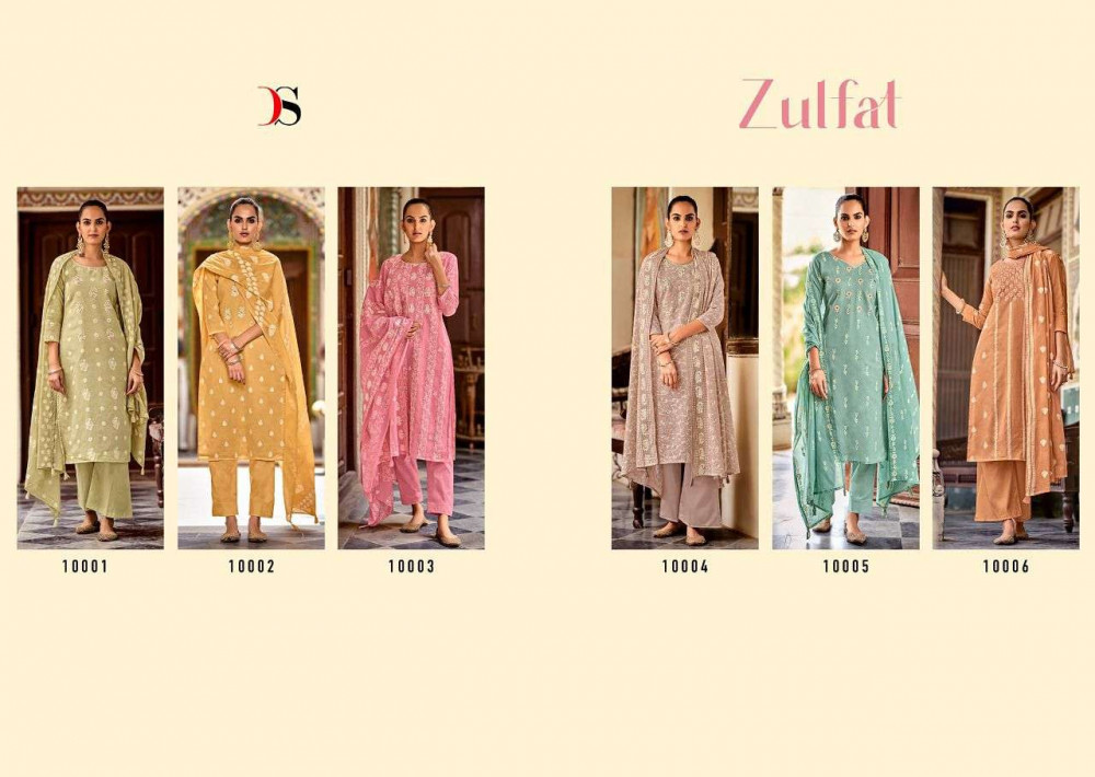 Deepsy Zulfat Pure Lawn Hand Embroidery Wirk Ethni Wear Suits Catalog