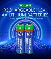 USB AA Rechargeable Batteries,1.5V Lithium Rechargeable Batteries 3800mAh AA Battery, 2H Fast Charge,1500 Cycles Recharging