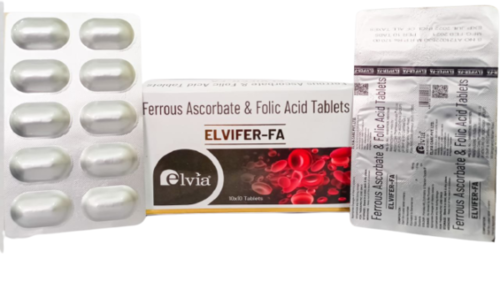 Ferrous Ascorbate 100 mg Folic Acid 15 mg Tablets