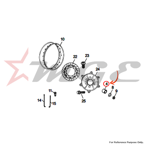 Spacer For Royal Enfield - Reference Part Number - #593063/C, #560523/E