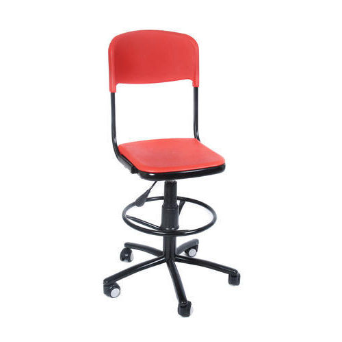 Fiber Counter Chair - Color: Red Black