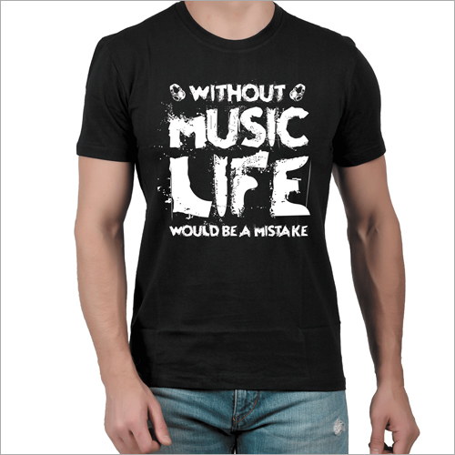 Mens Graphic Black Half Sleeve T Shirts