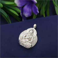 Buddha Silver Pendant With Back Side Om Mani Padme Hum Symbol
