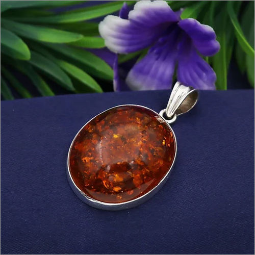Amber Silver Pendant