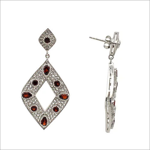 Garnet Designer Dangler Earring