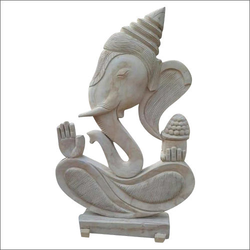 White Sandstone Lord Ganesh Statue