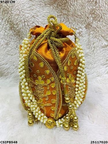Traditional Gota Pati Work Potli Batua Bag