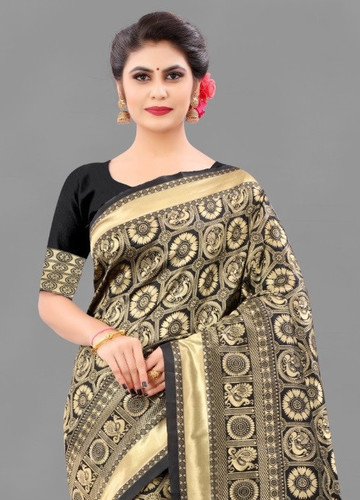 TM1101 Soft Lichi Silk Cloth Beautiful Rich Pallu Jacquard Work Saree Catalog