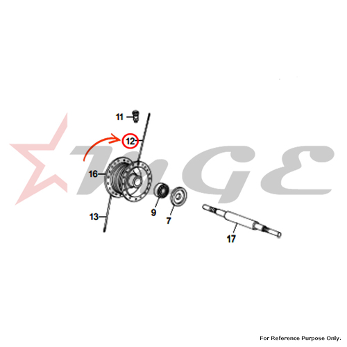 Spokes, Outer For Royal Enfield - Reference Part Number - #142176