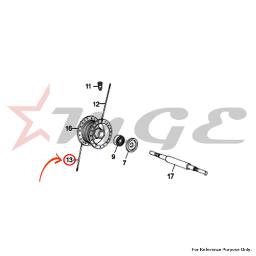 Spokes, Inner For Royal Enfield - Reference Part Number - #142175/3