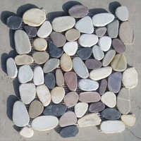 Mix River Pebbles Tiles - Natural Stone Pebble Tile For Exterior Floors | Non-slip Surface Ideal For Outdoor Applications