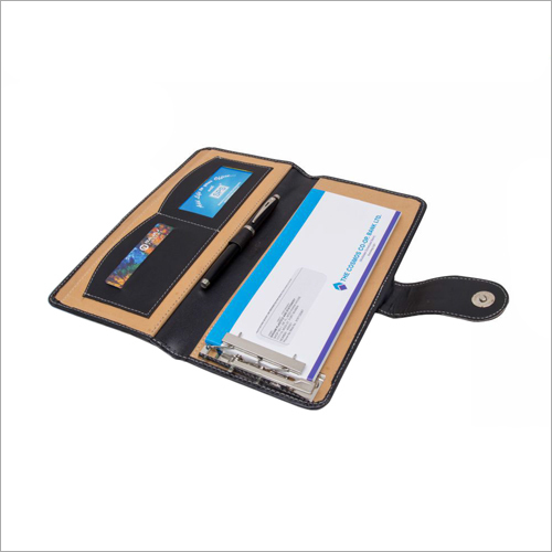 Rectangular Sps Foam Cheque Book Holder With Button Locking Pvc Folder