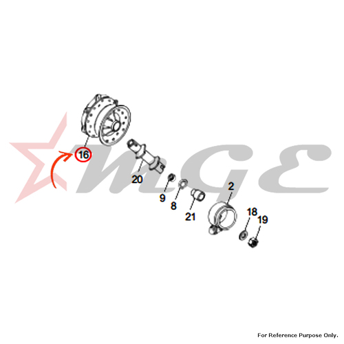 Hub (For Disc Brake Bikes) For Royal Enfield - Reference Part Number - #804027