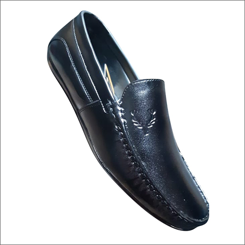 Black Mens Leather Loafers Shoe