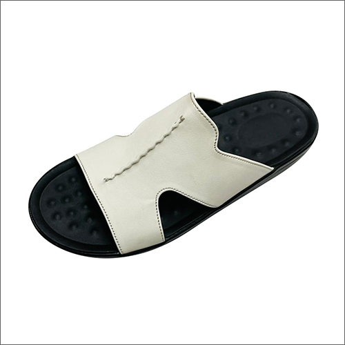 Mens White Leather Sandals