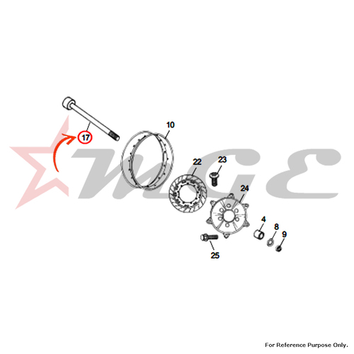 Spindle For Royal Enfield - Reference Part Number - #560520/E